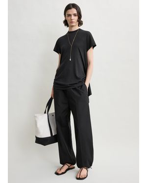 TOTEME Drawstring Cotton Trousers - White