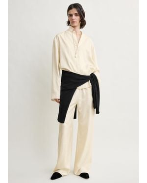 TOTEME Monogram Silk Pj Top - Natural