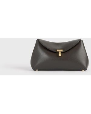 TOTEME Mini T-Lock Leather Clutch - White