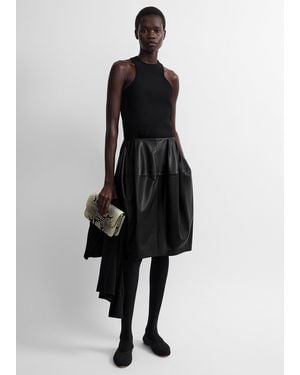TOTEME Sculptural Leather Skirt - Black