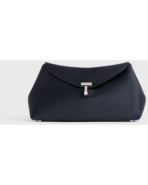 TOTEME Mini T-Lock Satin Clutch - Blue