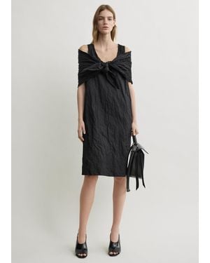 TOTEME Crinkled Cotton Tank Dress - Black