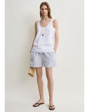 TOTEME Striped Summer Shorts - White