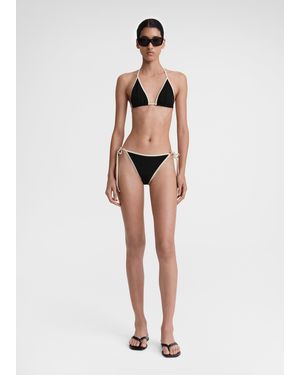 TOTEME Stripe Tie Bikini Top - White