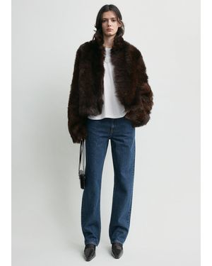 TOTEME Silky Shearling Jacket - Black
