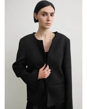 TOTEME Open-Front Bouclé Blazer - Black