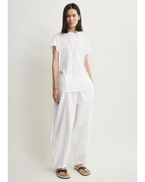 TOTEME Drawstring Cotton Trousers - White