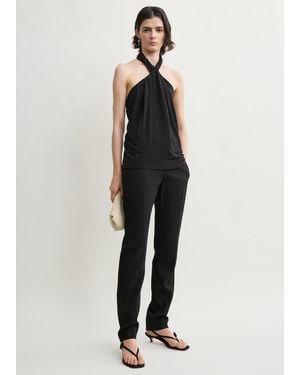 TOTEME Twisted Jersey Halter Top - Black