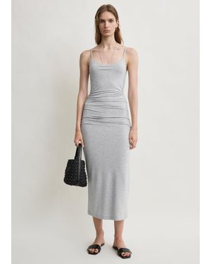TOTEME Draped Slip Dress Pale Mélange - White