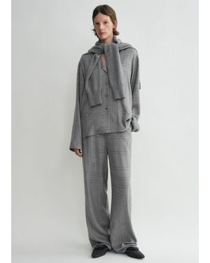 TOTEME Monogram Flannel Pj Top - Gray