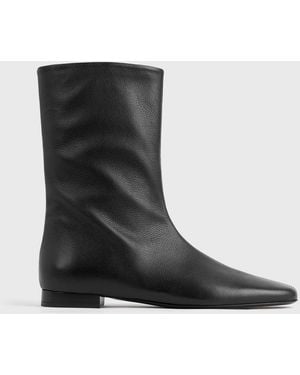 TOTEME Grained-Leather Ankle Boots - Black
