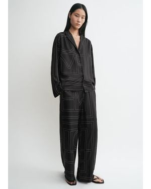 TOTEME Monogram Silk Pj Top - Black