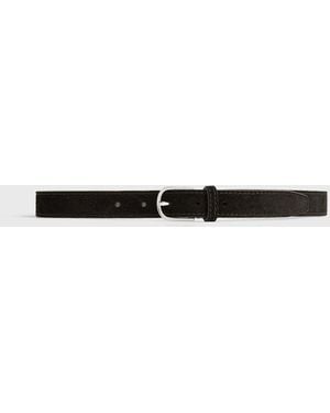 TOTEME Slim Suede Trouser Belt - White