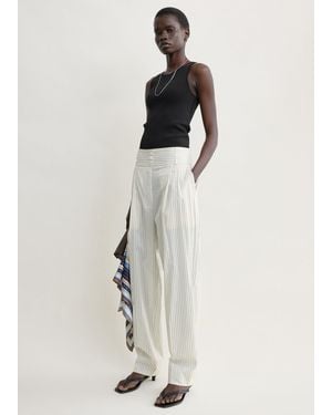 TOTEME Stripe Balloon Trousers/Cobalt - White