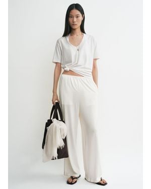 TOTEME Cotton Silk Pj Bottoms - Natural