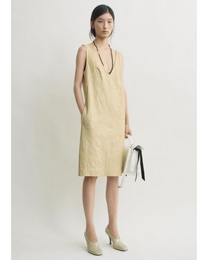 TOTEME Crinkled Leather Dress - Natural