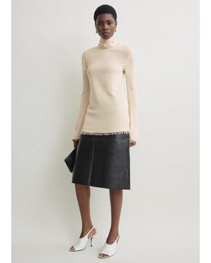 TOTEME Frayed-Edge Slim Top - Natural