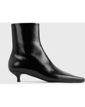 TOTEME Slim Naplack Ankle Boots - Black