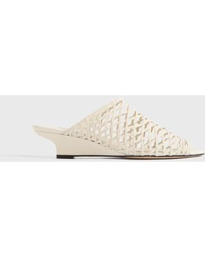 TOTEME Summer Woven Mules - White