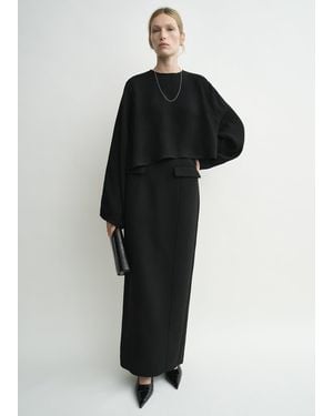 TOTEME Cropped Sablé Blouse - Black