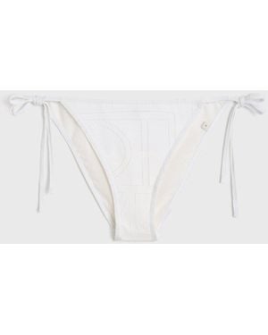 TOTEME Monogram Pointelle Bikini Bottoms - White