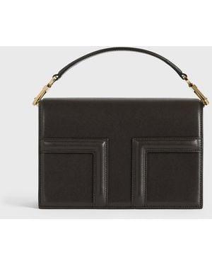 TOTEME Mini T-Flap Leather Bag - Black