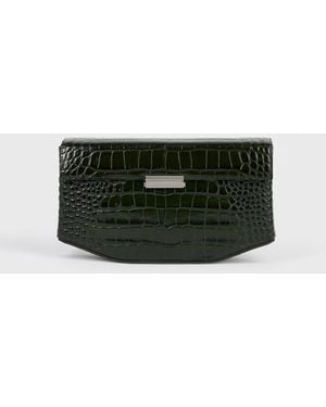 TOTEME Clip Croco-Embossed Clutch - Green