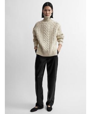 TOTEME Cable Knit Turtleneck - White