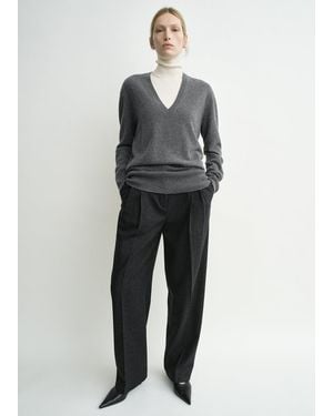 TOTEME Double-Pleat Winter Pants Charcoal - Gray