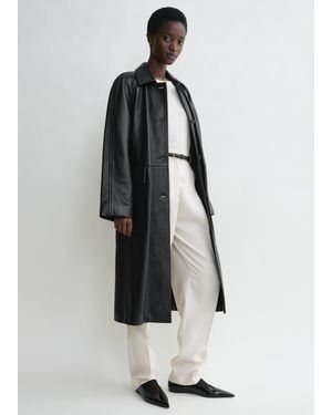 TOTEME Raglan-Sleeve Leather Coat - White