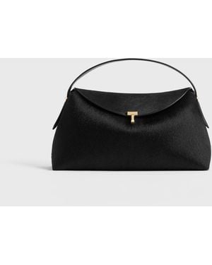 TOTEME T-Lock Pony Hair Top Handle - Black