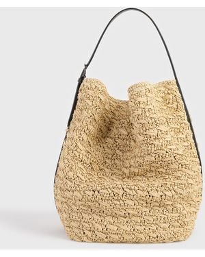 TOTEME Belted Paper Raffia Tote - Natural