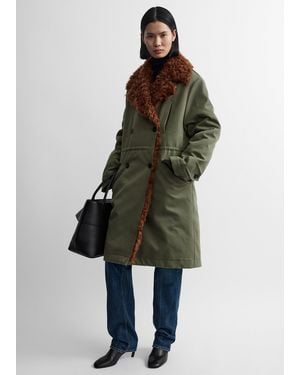 TOTEME Shearling Cotton Parka - Green