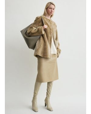 TOTEME Plush Shearling Jacket - Natural
