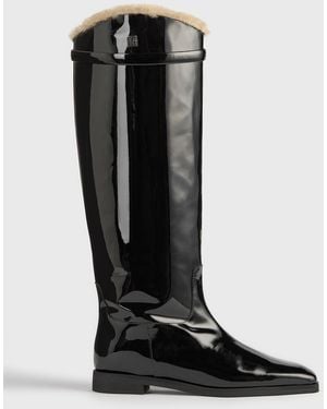 TOTEME Shearling Riding Boots - Black
