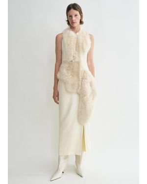 TOTEME Shearling Appliqué Dress - White