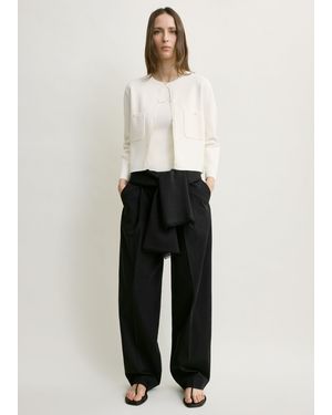 TOTEME Classic Compact Knit Cardigan - White