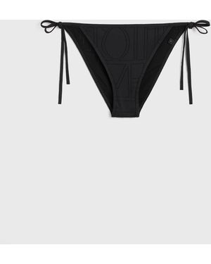 TOTEME Monogram Pointelle Bikini Bottoms - Black