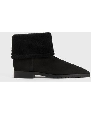 TOTEME Fold-Down Shearling Boots - Black
