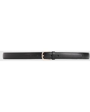 TOTEME Slim Leather Belt - White