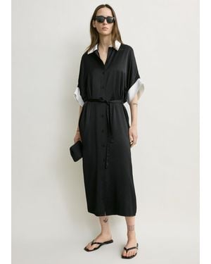 TOTEME Satin Shirtdress - Black