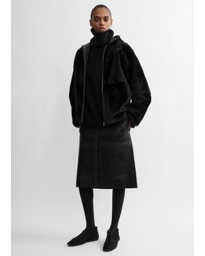 TOTEME Hooded Shearling Jacket - Black