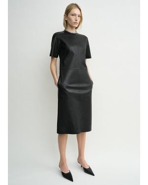 TOTEME Leather Tee Dress - Black
