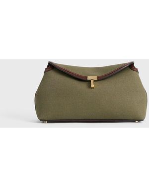 TOTEME T-Lock Canvas Clutch - Green
