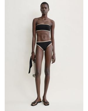 TOTEME Stripe Edge Strapless Bikini Top - Natural