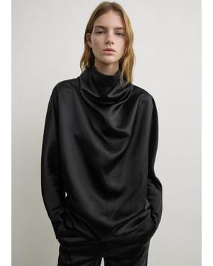 TOTEME Cowl Neck Blouse - Black