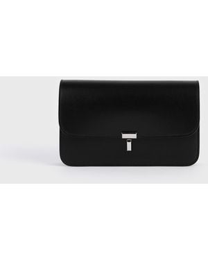 TOTEME T-Lock Leather Crossbody - Black