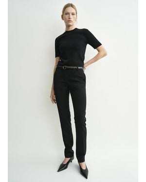 TOTEME Low-Waist Slim Evening Pants - Black