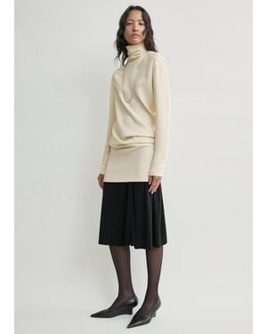 TOTEME High-Neck Twist Blouse - Natural