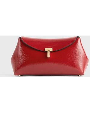 TOTEME Mini T-Lock Naplack Clutch - Red